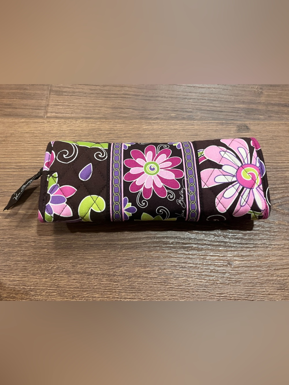 Vera Bradley | New Purple Punch Trifold Crossbody Purse Clutch Wallet floral - Picture 2 of 4
